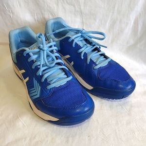 ASICS E757Y Gel-Dedicate 5 Blue + White Women's Tennis Court Shoes. Size 9